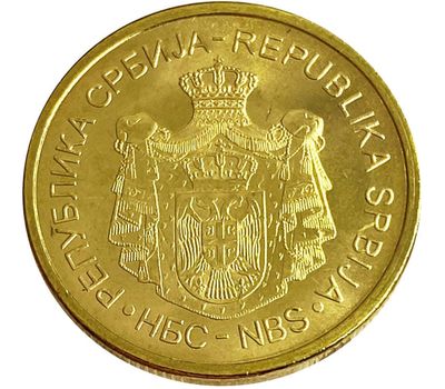  Монета 1 динар 2018 Сербия, фото 2 
