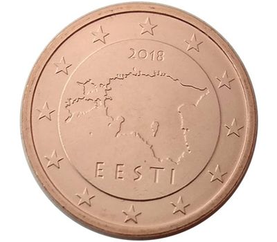  Монета 5 евроцентов 2018 Эстония, фото 2 