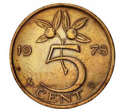  Монета 5 центов 1978 Нидерланды, фото 2 