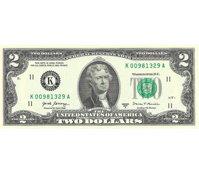  Банкнота 2 доллара 2017 США Пресс, фото 1 