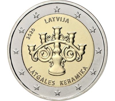  Монета 2 евро 2020 «Латгальская керамика» Латвия, фото 1 