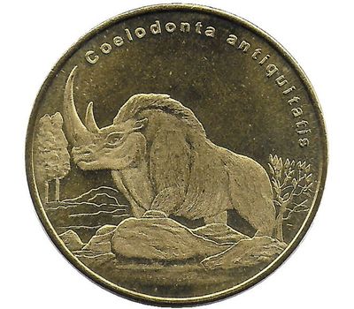  Монета 5 долларов 2021 «Целодонт (Шерстистый носорог)» Остров Биоко (Гвинея), фото 1 