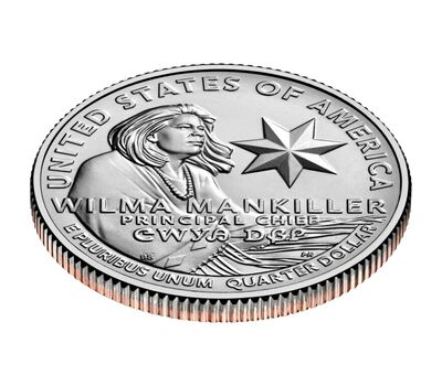  Монета 25 центов 2022 «Вилма Мэнкиллер» (Выдающиеся женщины США) D, фото 3 