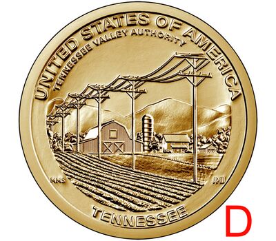  Монета 1 доллар 2022 «Администрация долины Теннесси» D (Американские инновации), фото 1 