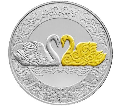  Монета 200 тенге 2021 (2023) «Лебедь» Казахстан (в футляре), фото 1 