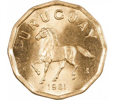  Монета 10 сентесимо 1981 Уругвай, фото 1 