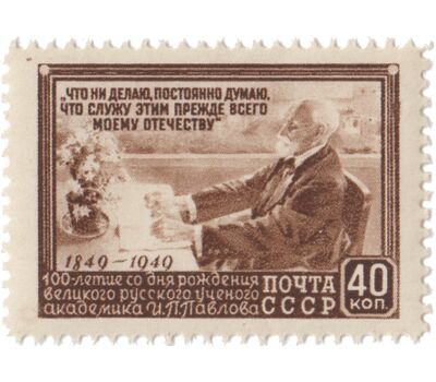  2 почтовые марки «100 лет со дня рождения физиолога И. П. Павлова» СССР 1949, фото 2 
