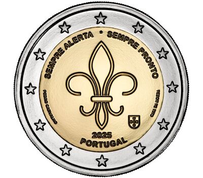  Монета 2 евро 2025 «16-й Всемирный скаутский Мут» Португалия, фото 1 