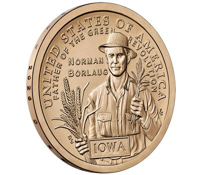  Монета 1 доллар 2026 «Норман Борлоуг. Айова» P (Американские инновации), фото 2 
