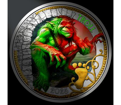 Монета 3 евро 2025 «Фантастические Мифические существа — Тролль» Австрия, фото 3 