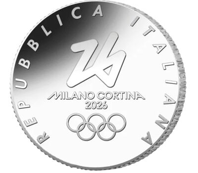  Монета 1/4 евро 2025 «Олимпийские игры 2026. Талисман» Италия, фото 2 